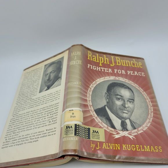 Ralph J. Bunche Fighter for Peace Kugelmass 1968 Hardcover Juvenile Biography - Picture 7 of 7